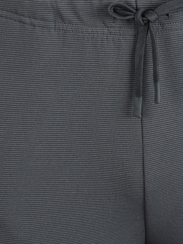 Men's Grey Relaxed Fit Textured Casual Joggers