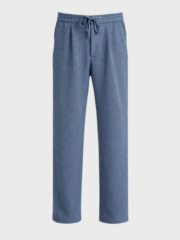Men's Blue  Relaxed Fit Textured Casual Joggers