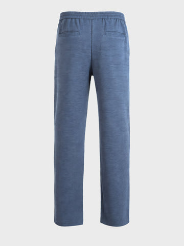 Men's Blue  Relaxed Fit Textured Casual Joggers