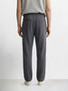 Men's Grey Relaxed Fit Textured Casual Joggers