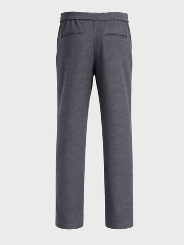 Men's Grey Relaxed Fit Textured Casual Joggers