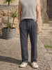 Men's Grey Relaxed Fit Textured Casual Joggers