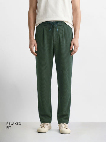 Men's Green Loose Fit Solid Casual Joggers
