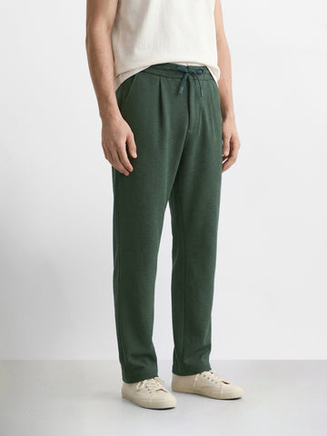 Men's Green Loose Fit Solid Casual Joggers