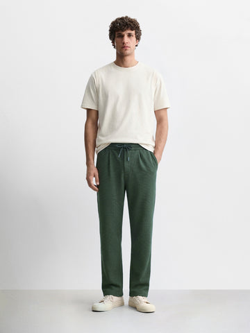 Men's Green Loose Fit Solid Casual Joggers