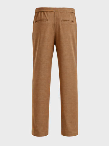 Men's Khaki Relaxed Fit Textured Casual Joggers