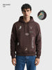 Men's Brown Relaxed Fit Embroided Casual Sweatshirt