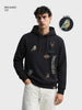 Men's Black Relaxed Fit Embroided Casual Sweatshirt