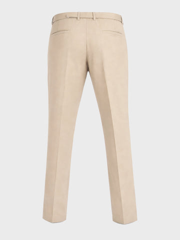 Men's Beige Relaxed Fit Solid Utility Trousers
