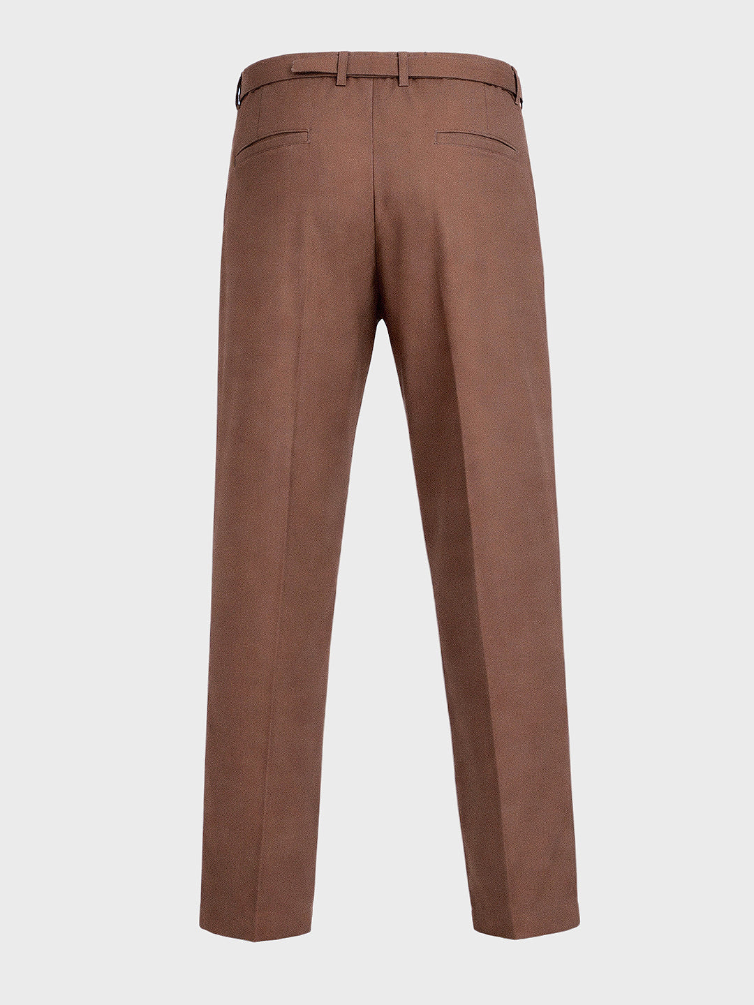 Men's Brown Relaxed Fit Solid Utility Trousers