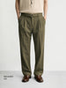 Men's Green Relaxed Fit Solid Utility Trousers
