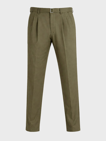 Men's Green Relaxed Fit Solid Utility Trousers