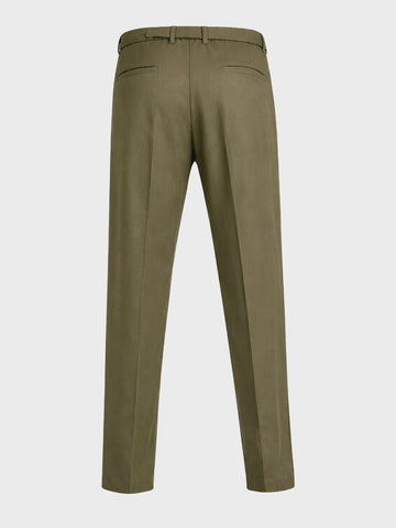 Men's Green Relaxed Fit Solid Utility Trousers