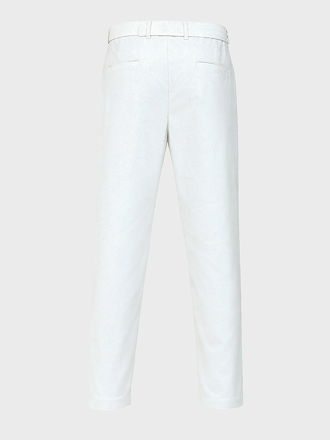 Men's White Relaxed Fit Solid Utility Trousers