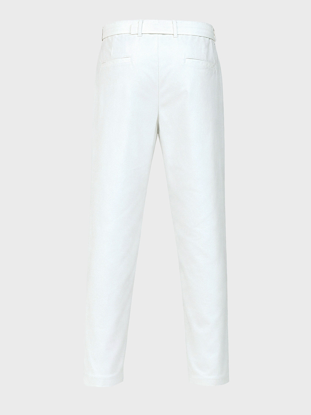 Men's White Relaxed Fit Solid Utility Trousers