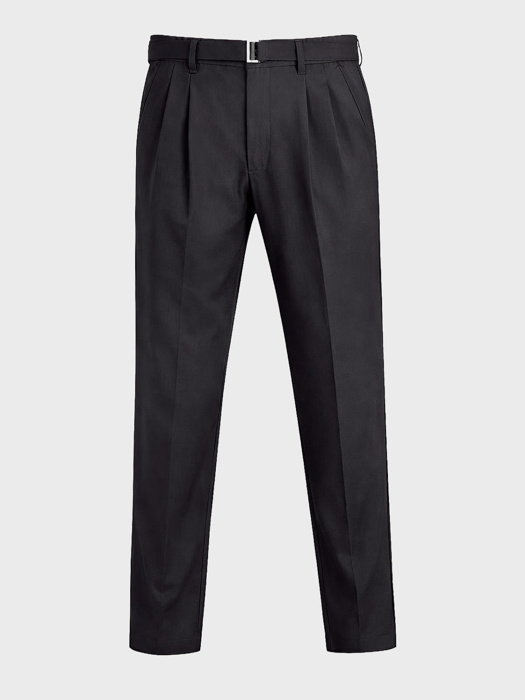 Men's Black Relaxed Fit Solid Utility Trousers