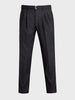 Men's Black Relaxed Fit Solid Utility Trousers