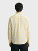 Men's Yellow Relaxed Fit Checked Casual Shirt