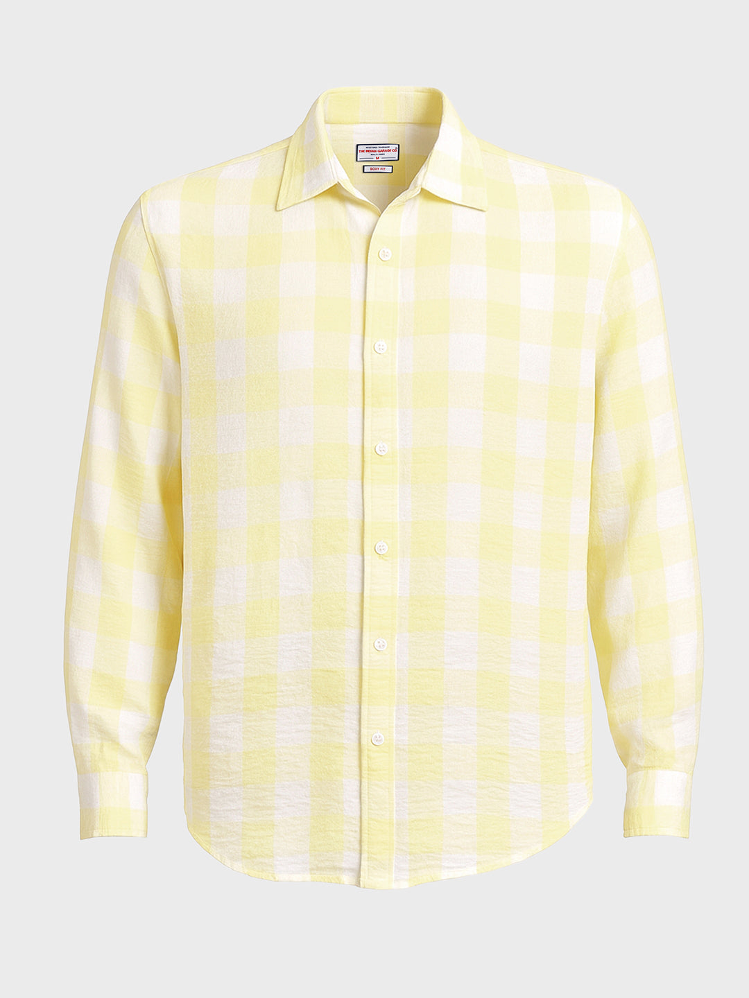 Men's Yellow Relaxed Fit Checked Casual Shirt