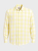 Men's Yellow Relaxed Fit Checked Casual Shirt