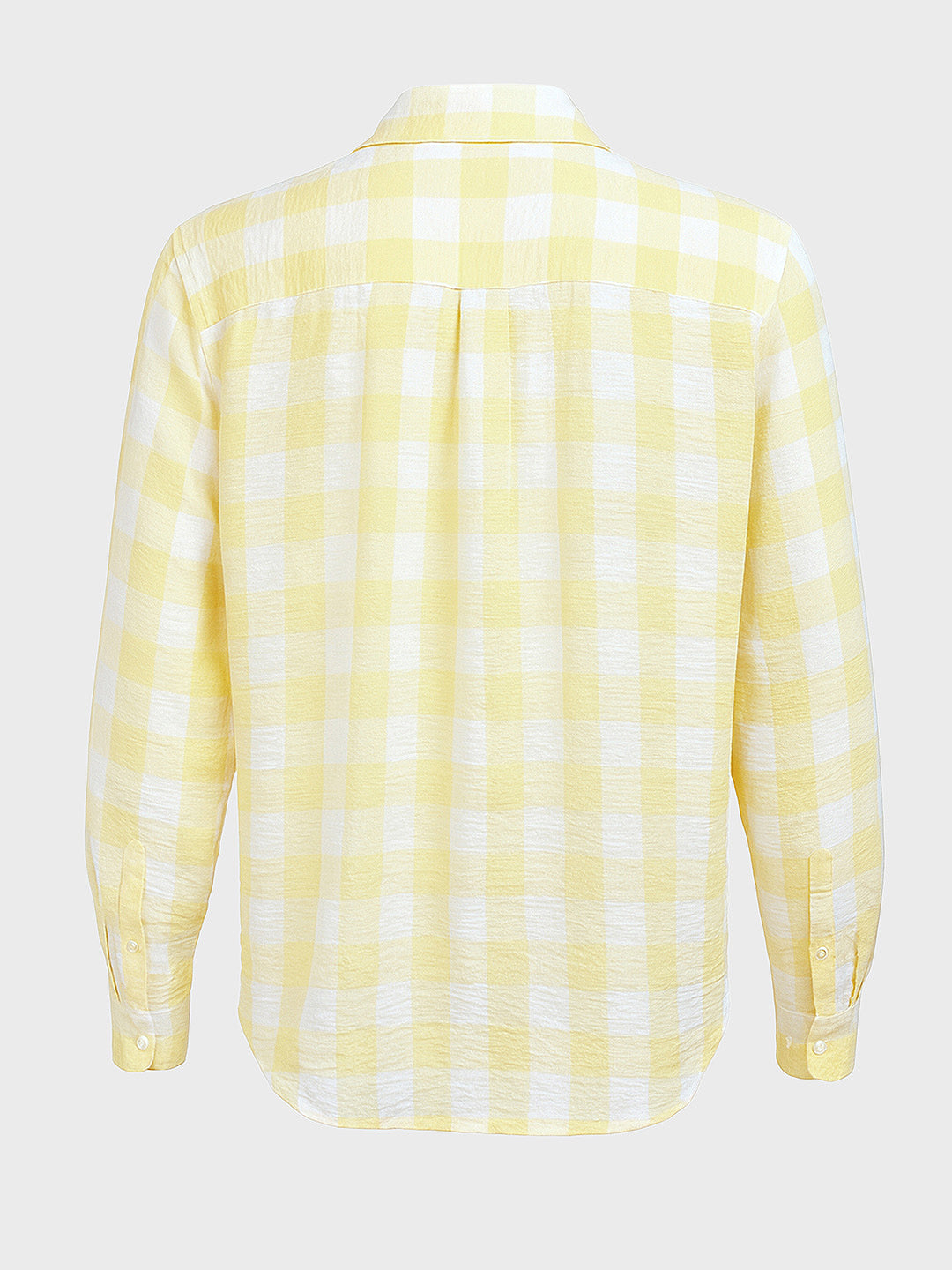 Men's Yellow Relaxed Fit Checked Casual Shirt