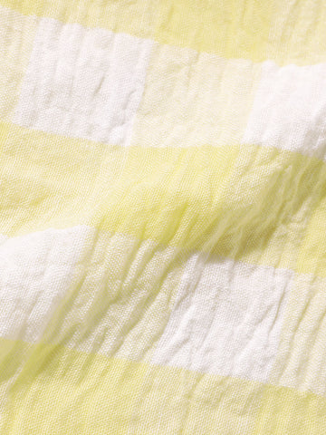 Men's Yellow Relaxed Fit Checked Casual Shirt