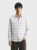 Men's Grey Relaxed Fit Checked Casual Shirt