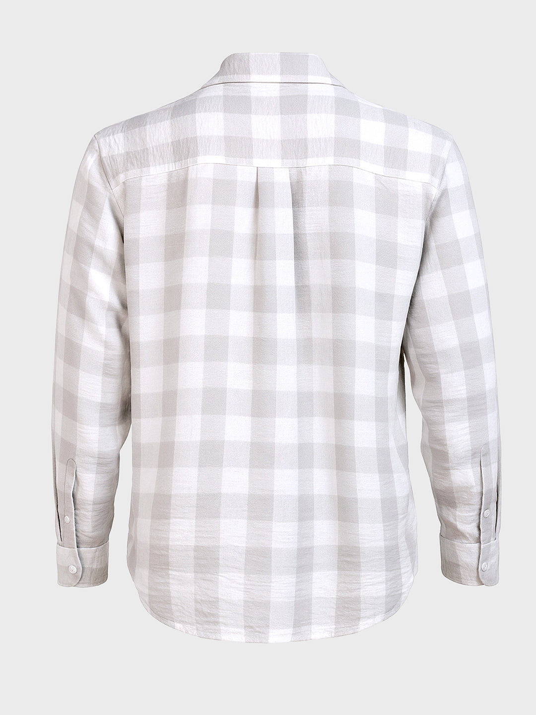 Men's Grey Relaxed Fit Checked Casual Shirt