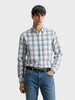 Men's Blue Relaxed Fit Checked Casual Shirt