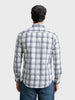 Men's Blue Relaxed Fit Checked Casual Shirt