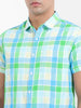 Men's Green Slim Fit Checked Casual Shirt