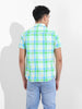 Men's Green Slim Fit Checked Casual Shirt