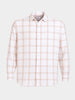 Men's White Relaxed Fit Checked Casual Shirt