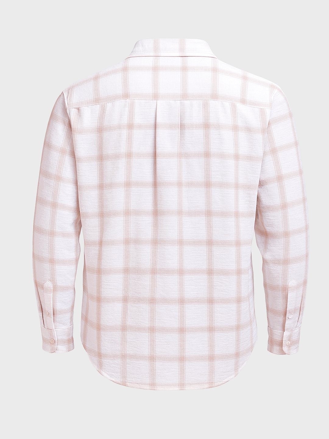 Men's White Relaxed Fit Checked Casual Shirt