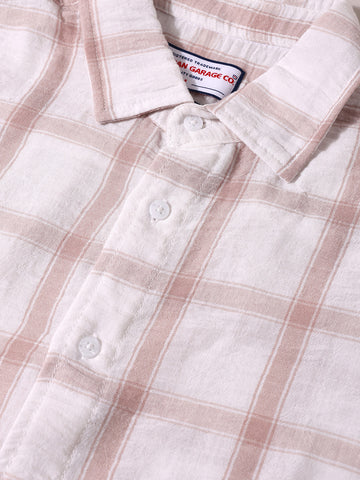 Men's White Relaxed Fit Checked Casual Shirt