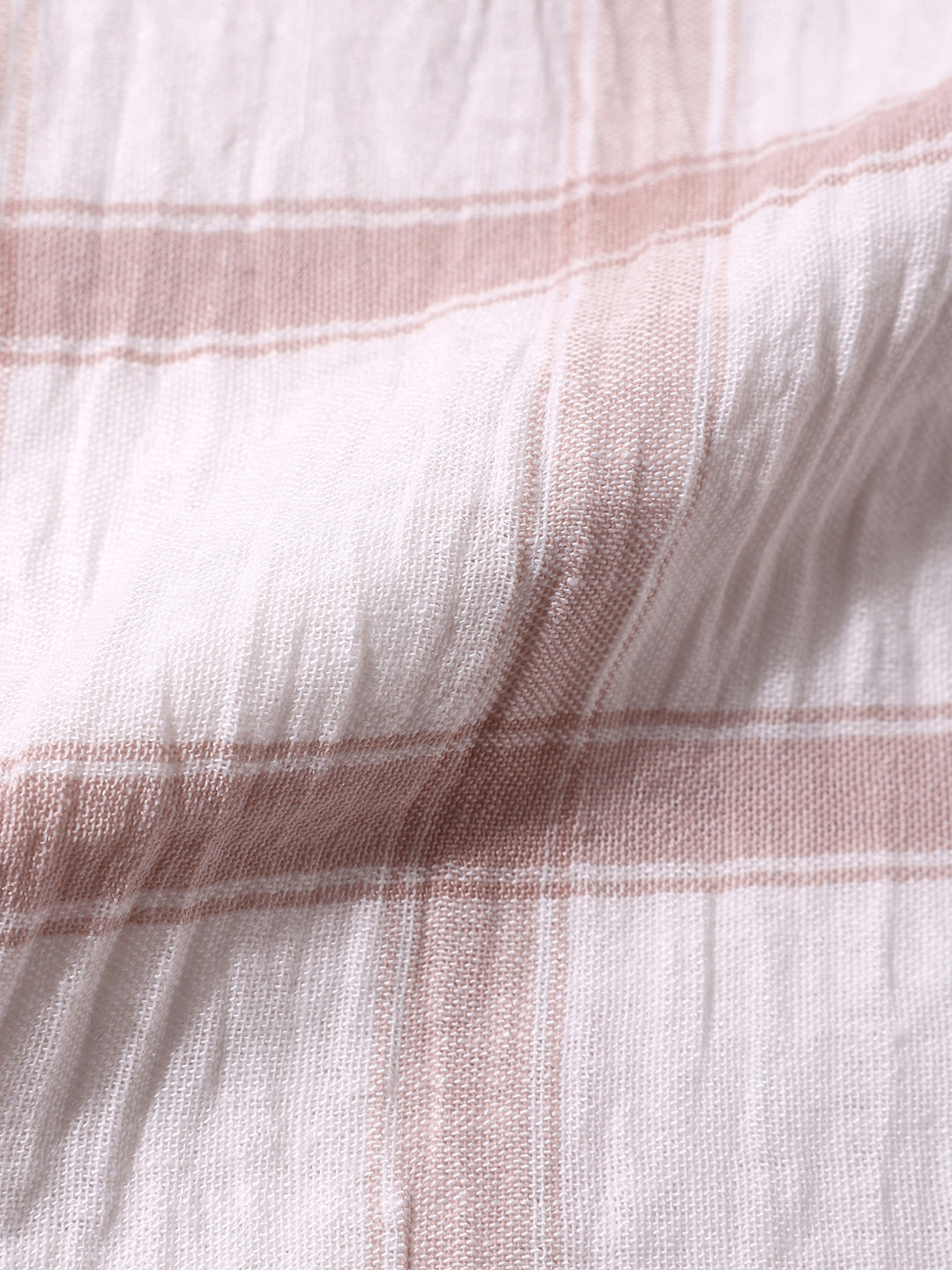 Men's White Relaxed Fit Checked Casual Shirt