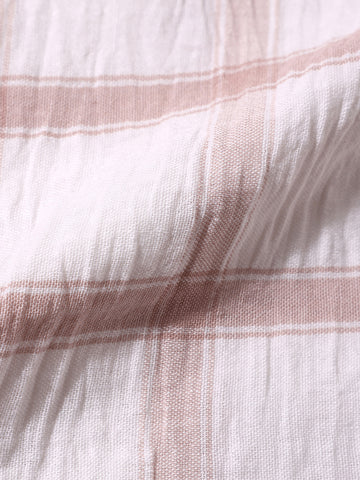 Men's White Relaxed Fit Checked Casual Shirt