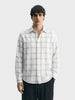 Men's White Relaxed Fit Checked Casual Shirt