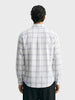Men's White Relaxed Fit Checked Casual Shirt