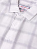 Men's White Relaxed Fit Checked Casual Shirt