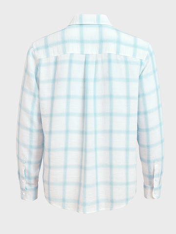 Men's White Relaxed Fit Checked Casual Shirt