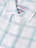 Men's White Relaxed Fit Checked Casual Shirt