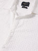 Men's White Slim Fit Textured Party Wear Shirt
