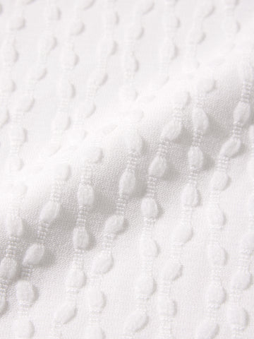 Men's White Slim Fit Textured Party Wear Shirt