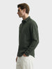 Men's Green Slim Fit Solid Party Wear Shirt