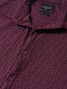 Men's Maroon Slim Fit Textured Party Wear Shirt