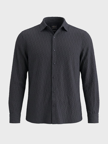 Men's Grey Slim Fit Solid Party Wear Shirt