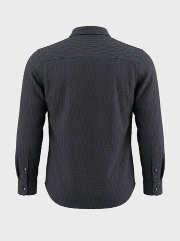 Men's Grey Slim Fit Solid Party Wear Shirt