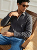 Men's Grey Slim Fit Solid Party Wear Shirt