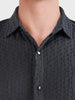 Men's Grey Slim Fit Solid Party Wear Shirt